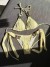 Cowcyy-Bikini de natation dos nu pour femme, maillot de bain sexy, ensemble deux pièces, vêtements de plage d'été, paillettes, b | 24,37 $ | OKKO MODE