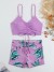Tropical Print High Waist Swimsuit Set for Summer Beachwear | €7.94 | OKKO MODE