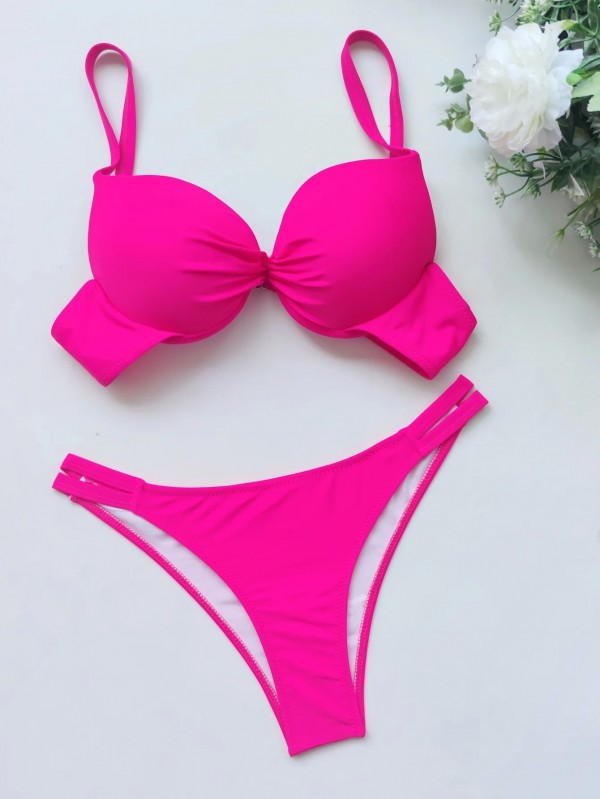 Ensemble bikini sexy push up uni - Deux pièces