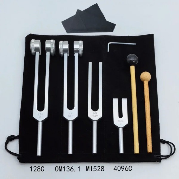 Diapason médical en aluminium pour la guérison itude, ensemble de diapason, accessoires de thérapie, 528HZ, 136, 1HZ, 128HZ, 409