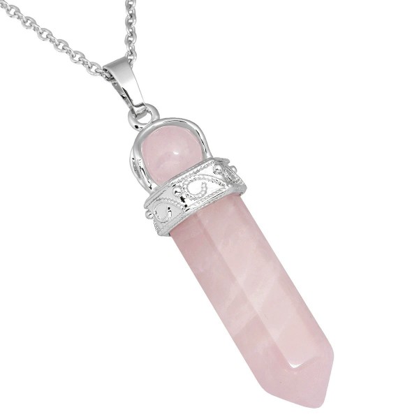 Pendentif en pierre de cristal naturel, perles rondes, colonne hexagonale, guérison, pendule Reiki, breloques pour la fabricatio
