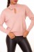 Pink Turtleneck Sweater with Chain Detail | €10.08 | OKKO MODE