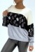 Beige Sequin Pattern Tricolor Fluid Pullover | $10.92 | OKKO MODE
