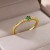 "Green Geometric Luxury Women's Ring - Small Stainless Steel, Round Cut Gems, Wedding Jewelry & Christmas Gift - Free Shipping" | $2.92 | OKKO MODE