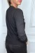 Pull noir à empiècement et strass | 6,83 $ | OKKO MODE