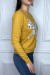 Mustard Pull with Patch and Rhinestones | $6.83 | OKKO MODE