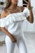 White Boat Neck Blouse with Pleated Ruffle Trim | $5.69 | OKKO MODE