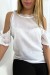 White Crepe Off-Shoulder Double-Lined Top | $4.55 | OKKO MODE