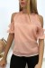 Coral Crepe Off-Shoulder Lined Top | $4.55 | OKKO MODE