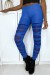 Legging azul con diseño recortado y forrado en malla | 1,37 $ | OKKO MODE