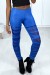 Legging azul con diseño recortado y forrado en malla | 1,37 $ | OKKO MODE