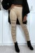 Legging beige con diseño recortado y forrado en malla | 1,37 $ | OKKO MODE