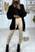 Legging beige con diseño recortado y forrado en malla | 1,37 $ | OKKO MODE