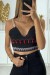 Brassière en crochet avec motif aztèque et pompon | 3,41 $ | OKKO MODE