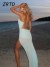 Robe Longue bleu à Fente élégante Femme, Tenue de Soirée et vacances d'été | 18,44 $ | OKKO MODE