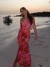 Vestido longo rosa chique com alças para mulher, modelo costas nuas com laços, nova coleção de praia | 26,32 $ | OKKO MODE