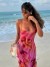 Robe Longue Chic rose à Bretelles pour Femme, Tenue dos nu à Lacets, Plage Nouvelle Collection | 24,29 € | OKKO MODE