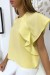 Blouse jaune à volant avec trois boutons à lépaules | €4.20 | OKKO MODE