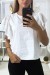 Blouse blanche avec manches volante en tulle | 3,41 $ | OKKO MODE
