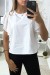 Blouse blanche avec manches volante en tulle | 3,41 $ | OKKO MODE
