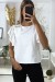 Blouse blanche avec manches volante en tulle | 3,41 $ | OKKO MODE