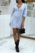 Robe dété bleue boutonné avec dentelle | 8,40 € | OKKO MODE