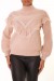 Pull taupe à motif V et détails volants | 10,92 $ | OKKO MODE