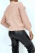 Pull taupe à motif V et détails volants | 10,92 $ | OKKO MODE