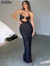 Robe élégante pour femme, vêtement sexy noir de soirée mode 2025