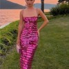Long Beaded Sequin Evening Dress, Boho Style Outfit, Sexy Backless with Straps