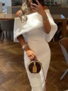 Elegant White Off-Shoulder Dress for Women – Summer and Evening Wear 2025