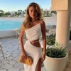 leeveless Dress for Women – Club Night, Beach, Casual and Sexy, Backless – White, Beige, Green