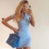 Robe multicolore pour femmes, jupe portefeuille Sexy moulante, manches courtes