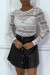 White Lace Sequin Top with Sheer Details | €4.20 | OKKO MODE
