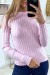 Pull rose côtelé très doux à col haut | 6,83 $ | OKKO MODE