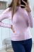 Pull rose côtelé très doux à col haut | 6,83 $ | OKKO MODE
