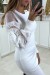 White Knit Dress with Tulle Sleeves | $11.38 | OKKO MODE