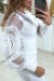 White Knit Dress with Tulle Sleeves | $11.38 | OKKO MODE