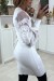 White Knit Dress with Tulle Sleeves | $11.38 | OKKO MODE