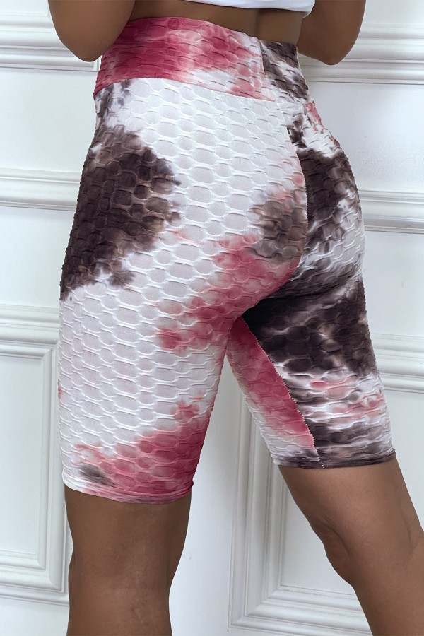 Cycliste tie and dye fuchsia push-up et anti-cellulite