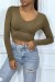 Long Sleeve Taupe Court T-shirt with Chest Wire | $3.41 | OKKO MODE