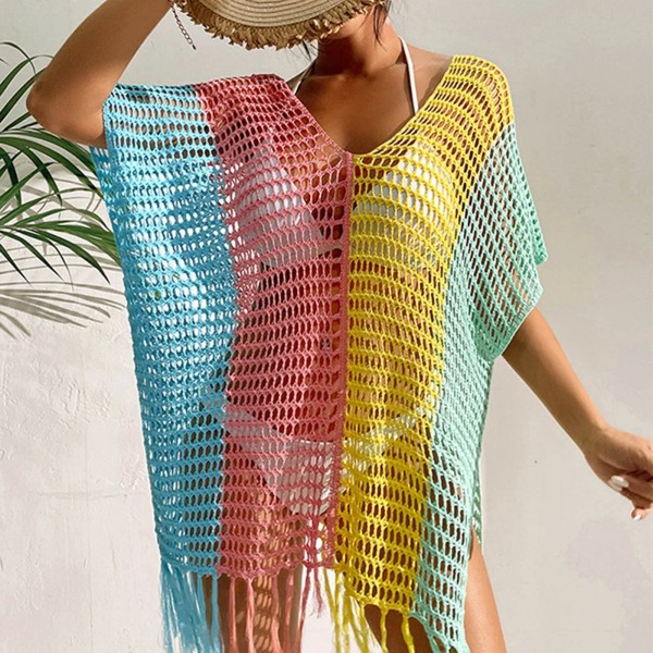 Robe de plage tunique pour femmes - Paréo tricoté été 2025
