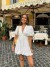 Solid Embroidered Short Elegant Summer Dress White Casual Streetwear Mini Women's Robe | $31.20 | OKKO MODE