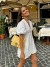 Solid Embroidered Short Elegant Summer Dress White Casual Streetwear Mini Women's Robe | $31.20 | OKKO MODE