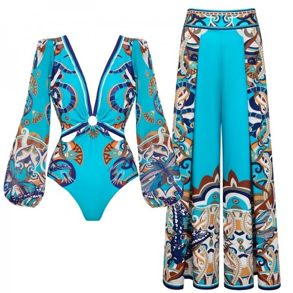 Femmes élégantes Sexy ensemble de Bikini manches longues deux pièces maillots de bain brésilien Biquini maillots de bain maillot