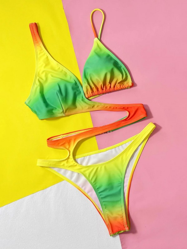 Traje de baño sexy con estampado de corbata - Bikini una pieza irregular