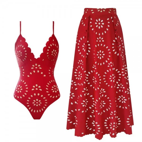 2024 Sexy Bikini Set mit Rüschen, Brasilianischer Print-Biquini - Sommer Badeanzug für Frauen