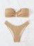 Brown Metal Knot Two-Piece Bikini Set for Women | $14.62 | OKKO MODE