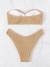 Brown Metal Knot Two-Piece Bikini Set for Women | $14.62 | OKKO MODE