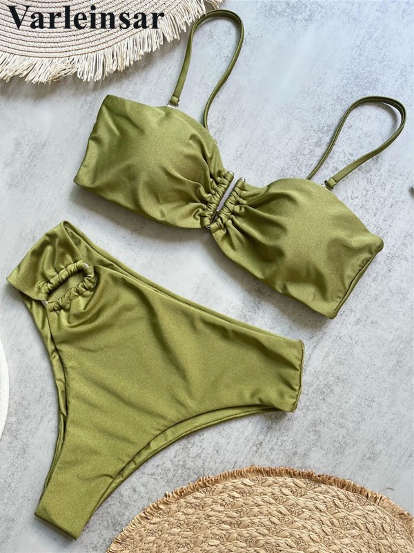 Bikini mujer V rembourré talla alta dos piezas.